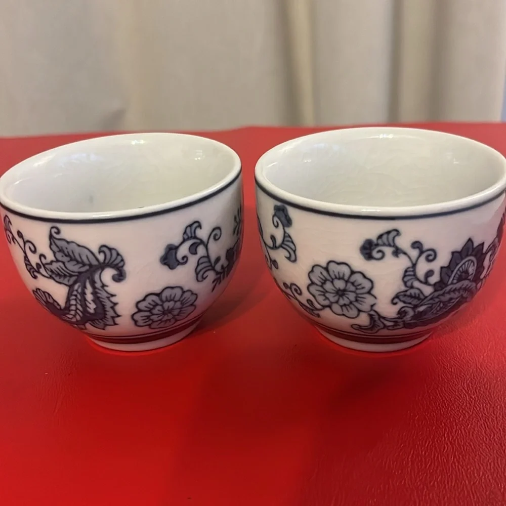 Pier 1 Imports Porcelain Floral Mugs set of 2